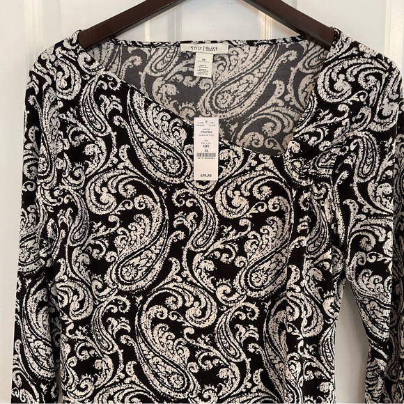 White House Black Market 3/4 Sleeve Asymmetrical Neck Tunic - NWT - Medium - Picture 4 of 10